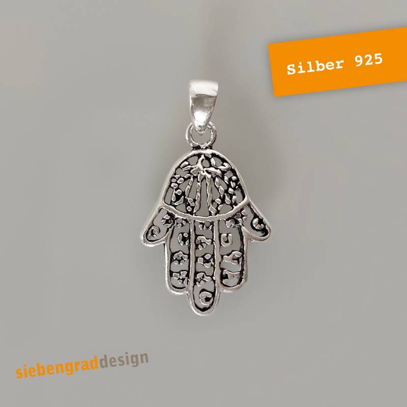 Silber-Ketten-Anhänger "Fatimas Hand" Klein 2 - Silber 925 von siebengrad