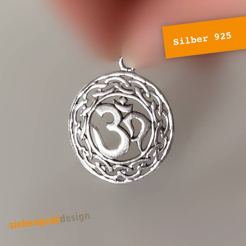 Silber-Ketten-Anhänger - Om Verziert Mittel Silber 925 von siebengrad