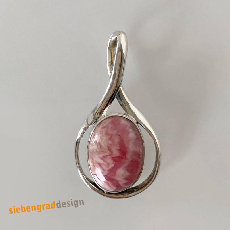 Silber-Kettenanhänger - Rhodochrosit Schlaufe Silber 925 Chc Ma von siebengrad