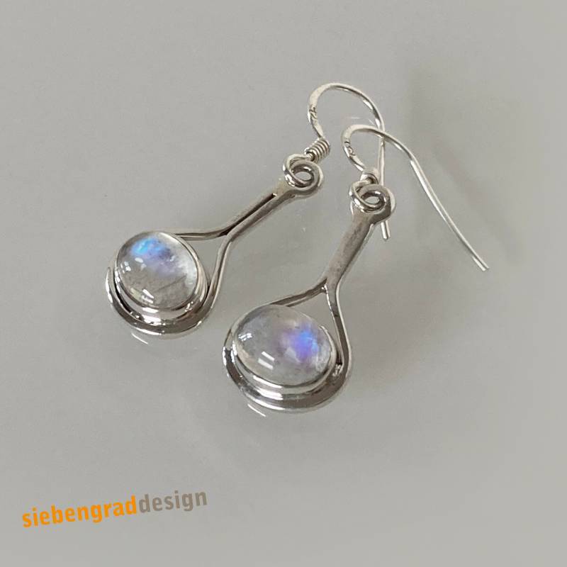 Silber-Ohrhänger Mit Mondstein - Trq Aj Silber 925 von siebengrad