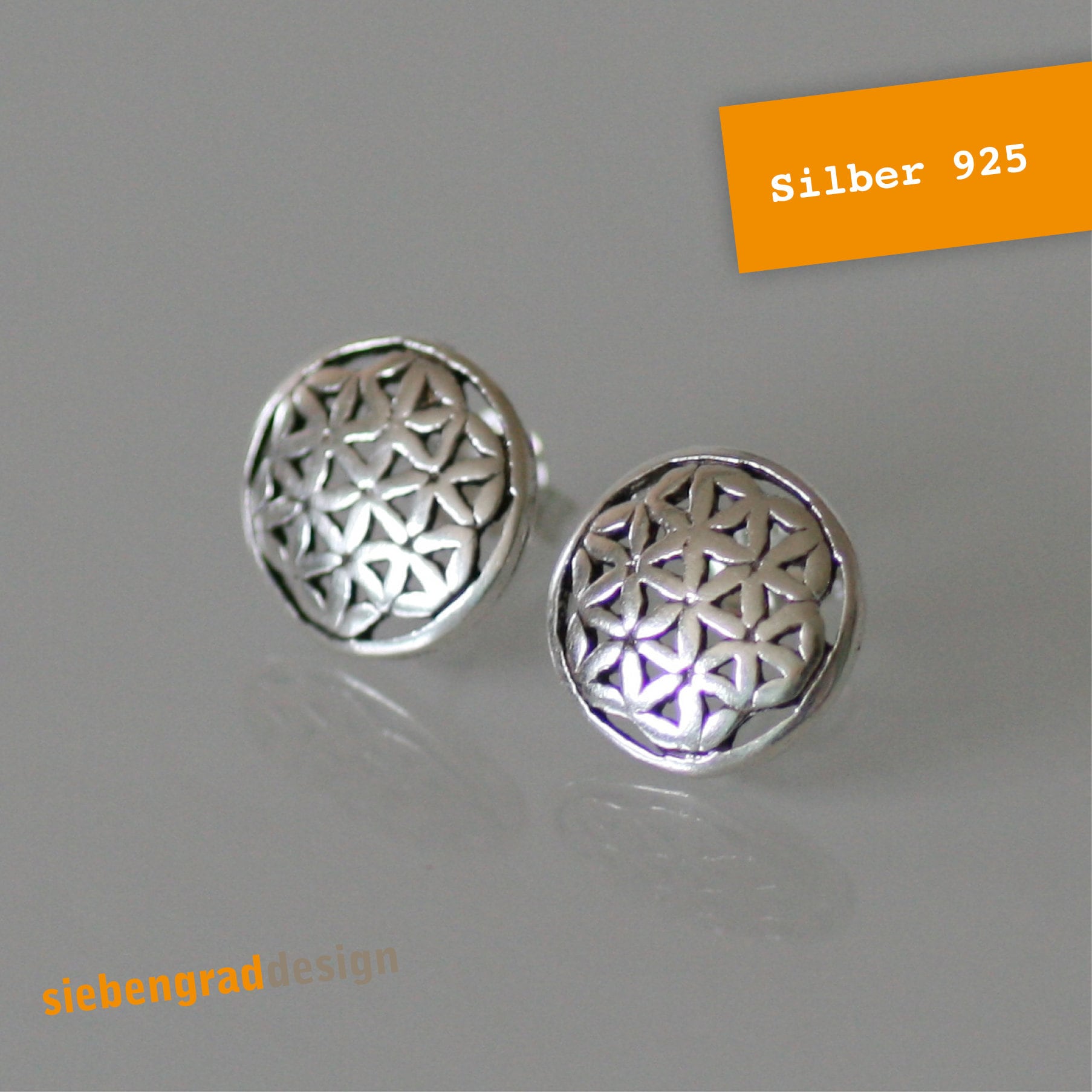 Silber-Ohrstecker "Blume Des Lebens" - Silber 925 Silber-Ohrstecker "Blume Des Lebens" - Silber 925 von siebengrad