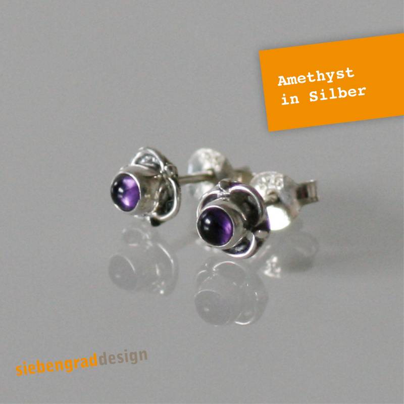 Silber-Ohrstecker Mit Amethyst - Filigran Verziert Del Bs Silber 925 von siebengrad