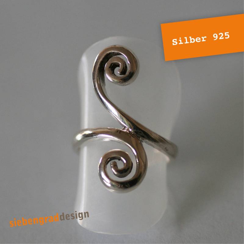 Silber Ring - 2 Kringel 925 Größe 51 von siebengrad