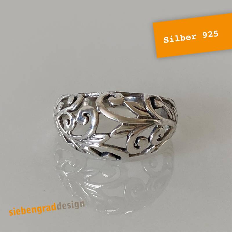 Silber Ring - Floral 925 Sto Verschiedene Größen von siebengrad