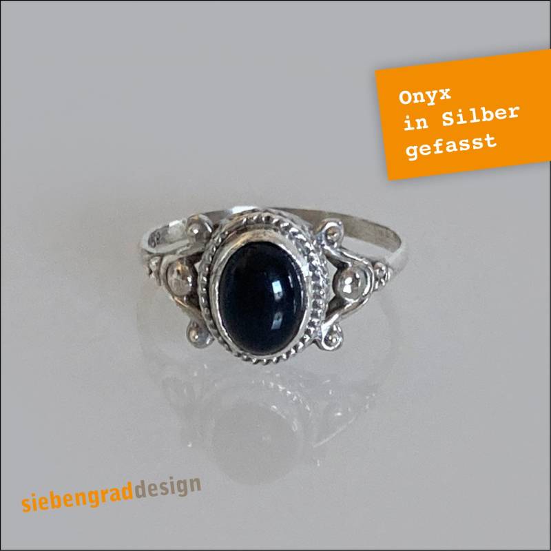 Silber-Ring - Onyx Silber 925 Sr7 Ma Größe 52 von siebengrad