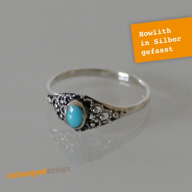 Silber-Ring - Silber 925 Türkis Stein Filigran Verschiedene Größen von siebengrad