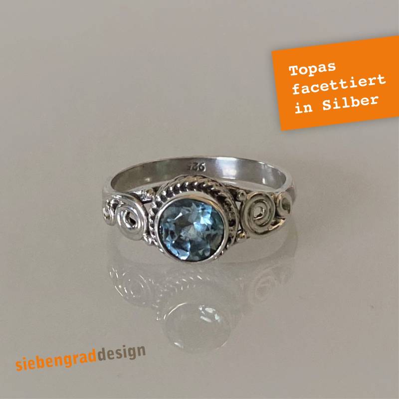 Silber-Ring - Topas Filigran Silber 925 Tad Verschiedene Größen von siebengrad