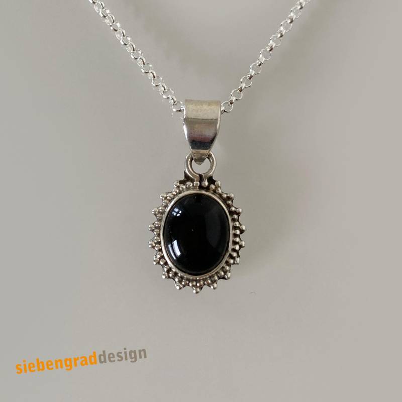 Silberkette Mit Anhänger - Onyx Stern Oval Silber 925 Ma St Silberkette Mit Anhänger - Onyx Stern Oval Silber 925 Ma St von siebengrad