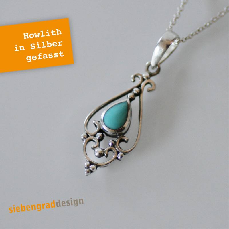 Silberkette Mit Türkis - Filigran Verziert Silber 925 Choh 12 von siebengrad