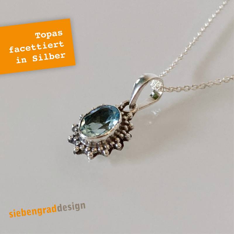 Silberkette - Topas Facettiert Stern Filigran Silber 925 Collier Taoh von siebengrad