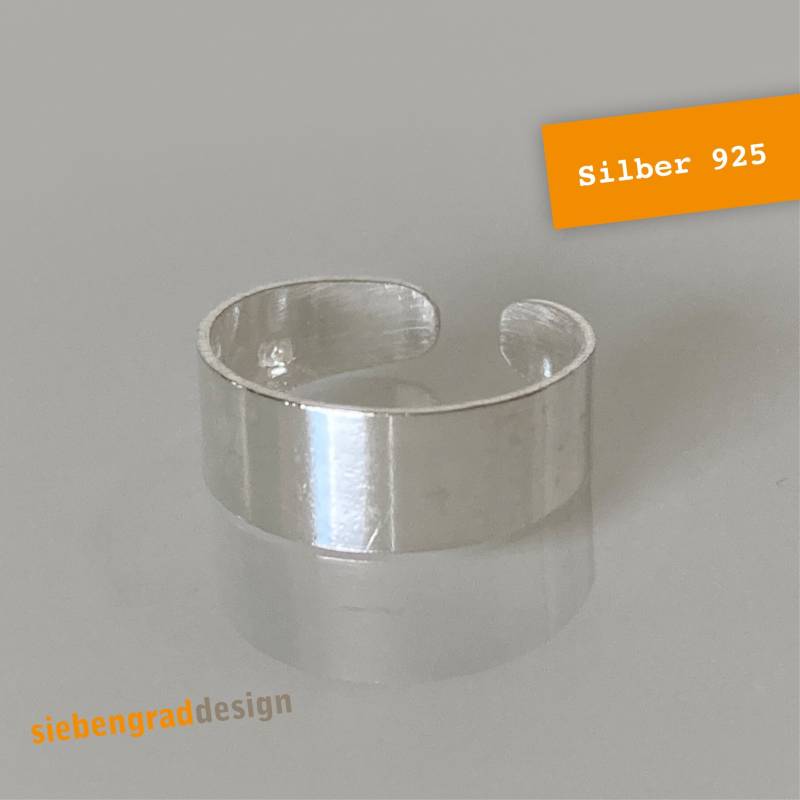 Zehenring 925Er Silber - Glatt Breit Eckiges Profil Konisch 5, 5 Mm von siebengrad
