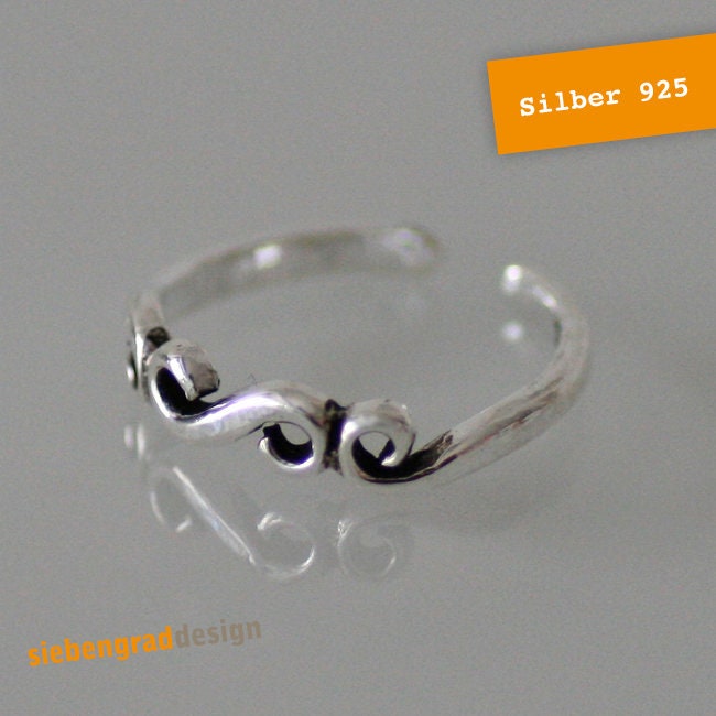 Zehring 925Er Silber - "Kringel" Filigran von siebengrad