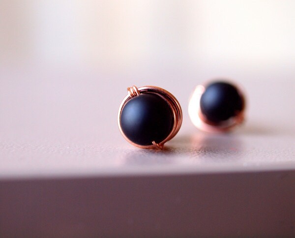 6 Mm Schwarze Ohrstecker Wahlweise Onyx Matt Oder Glänzend Rose Goldfilled 6 Mm Schwarze Ohrstecker Wahlweise Onyx Matt Oder Glänzend Rose Goldfilled von siebijoux