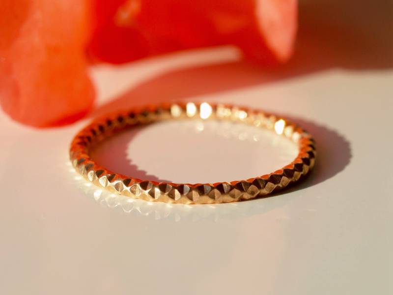 14K Gold Fill Diamantschliff Stapelring - Auf Bestellung Gemacht von siebijoux