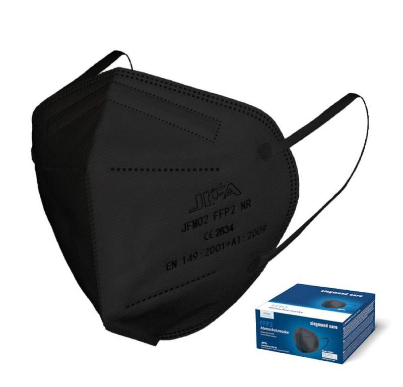 siegmund care Filtrierende Halbmasken FFP2 20x FFP2 Atemschutzmaske schwarz, 20-St., MHD: 15.01.2027 von siegmund care