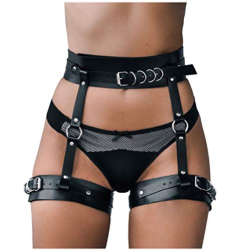 sigando Punk Leder Harness Taille Bein käfigbetten Geschirr Gothic Strumpfband Gürtel für Damen von sigando