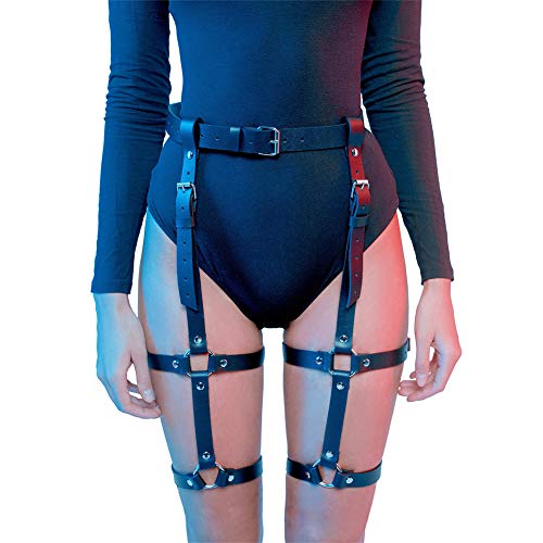 sigando Punk Leder Harness Taille Bein käfigbetten Geschirr Gothic Strumpfband Gürtel für Damen von sigando