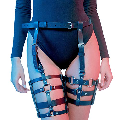 sigando Punk Leder Harness Taille Bein käfigbetten Geschirr Gothic Strumpfband Gürtel für Damen von sigando