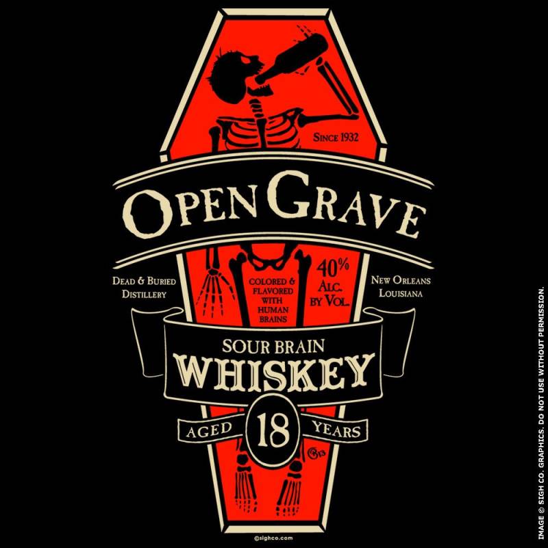 Offenes Grab Whisky Zombie Kurzarm Unisex T-Shirt S-4xl von sighcographics