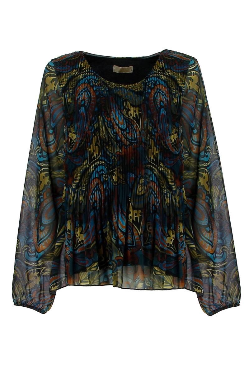 signe nature - Bedruckte Voilebluse blau - Gr. - 46 von signe nature