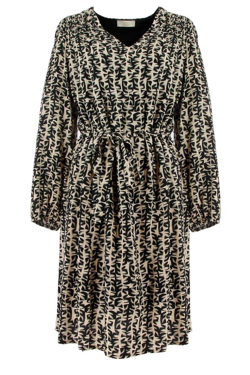 signe nature - Bedrucktes mittellanges Kleid braun/schwarz - Gr. - 40 von signe nature