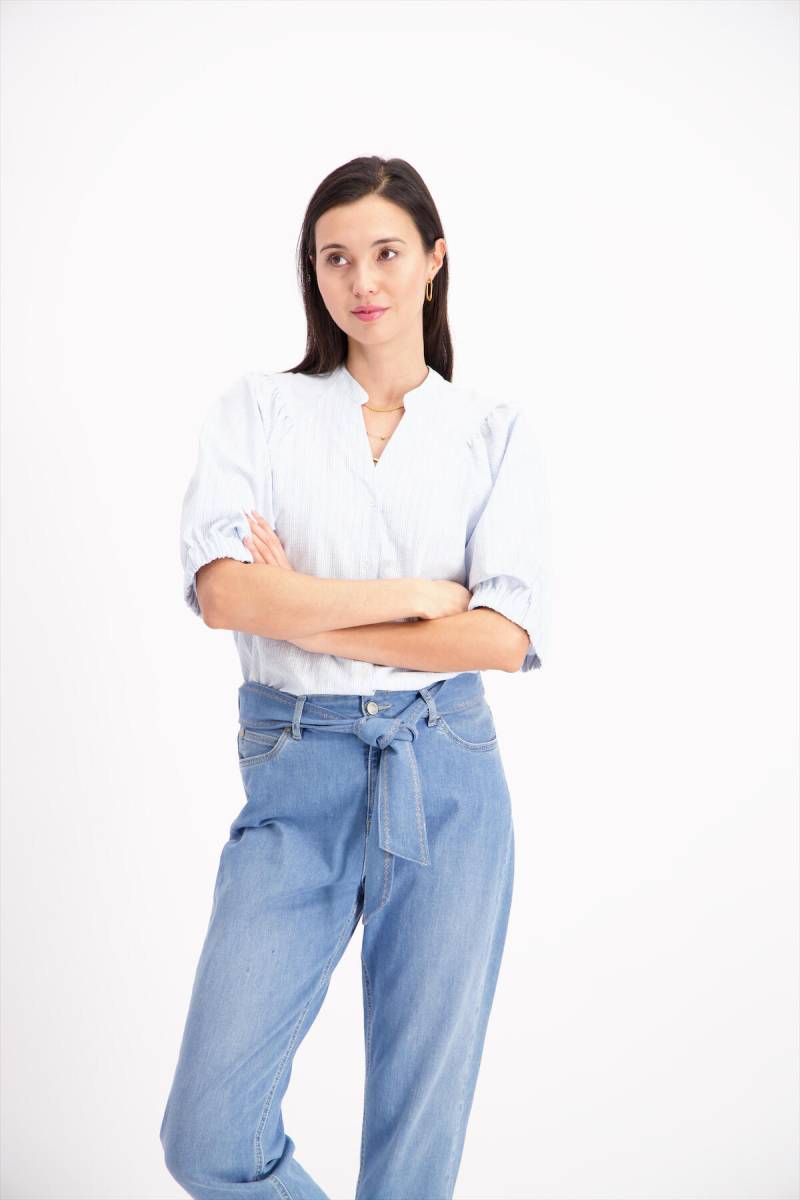 signe nature - Bluse blau/weiß - Gr. - 48 von signe nature