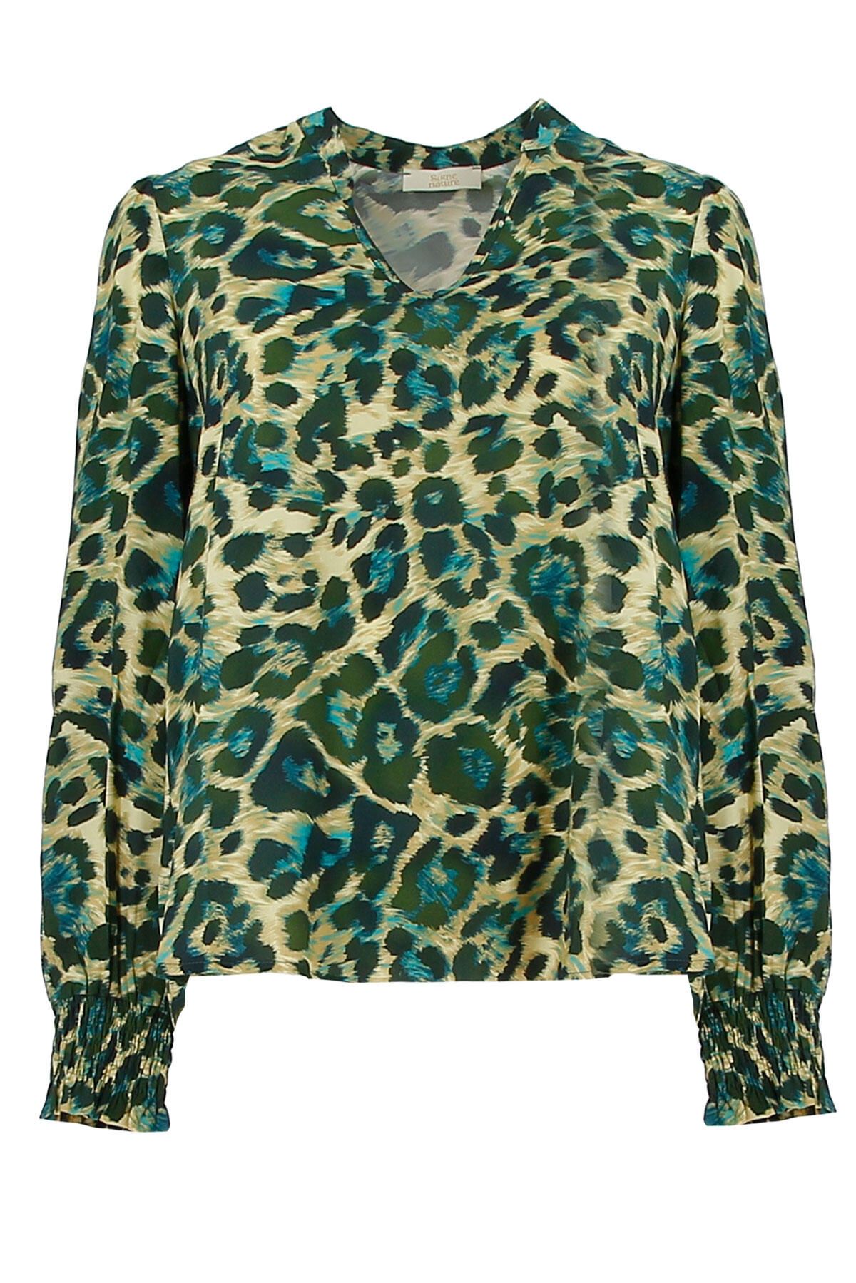 signe nature - Bluse mit Allover-Muster grün - Gr. - 38 von signe nature