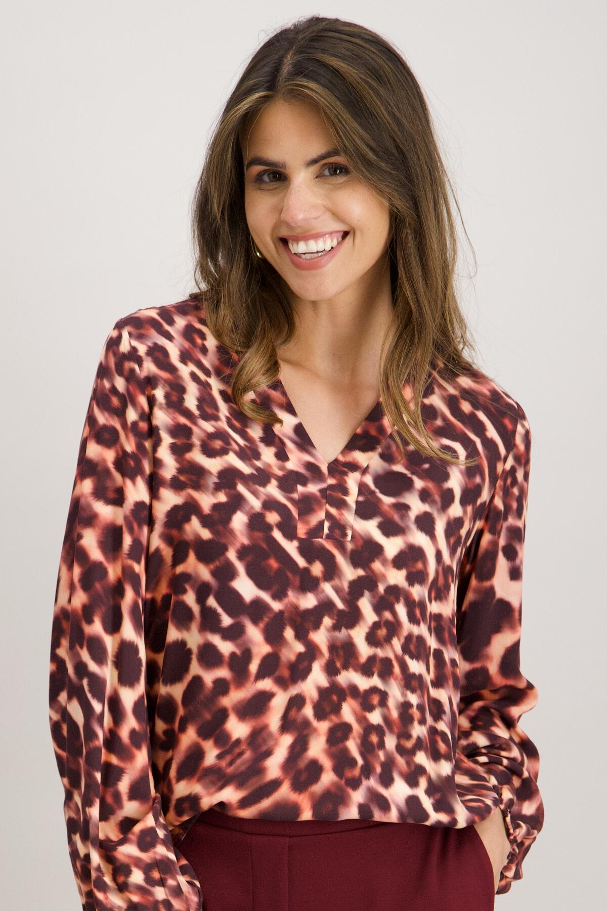 signe nature - Bluse mit Allover-Muster rot - Gr. - 42 von signe nature