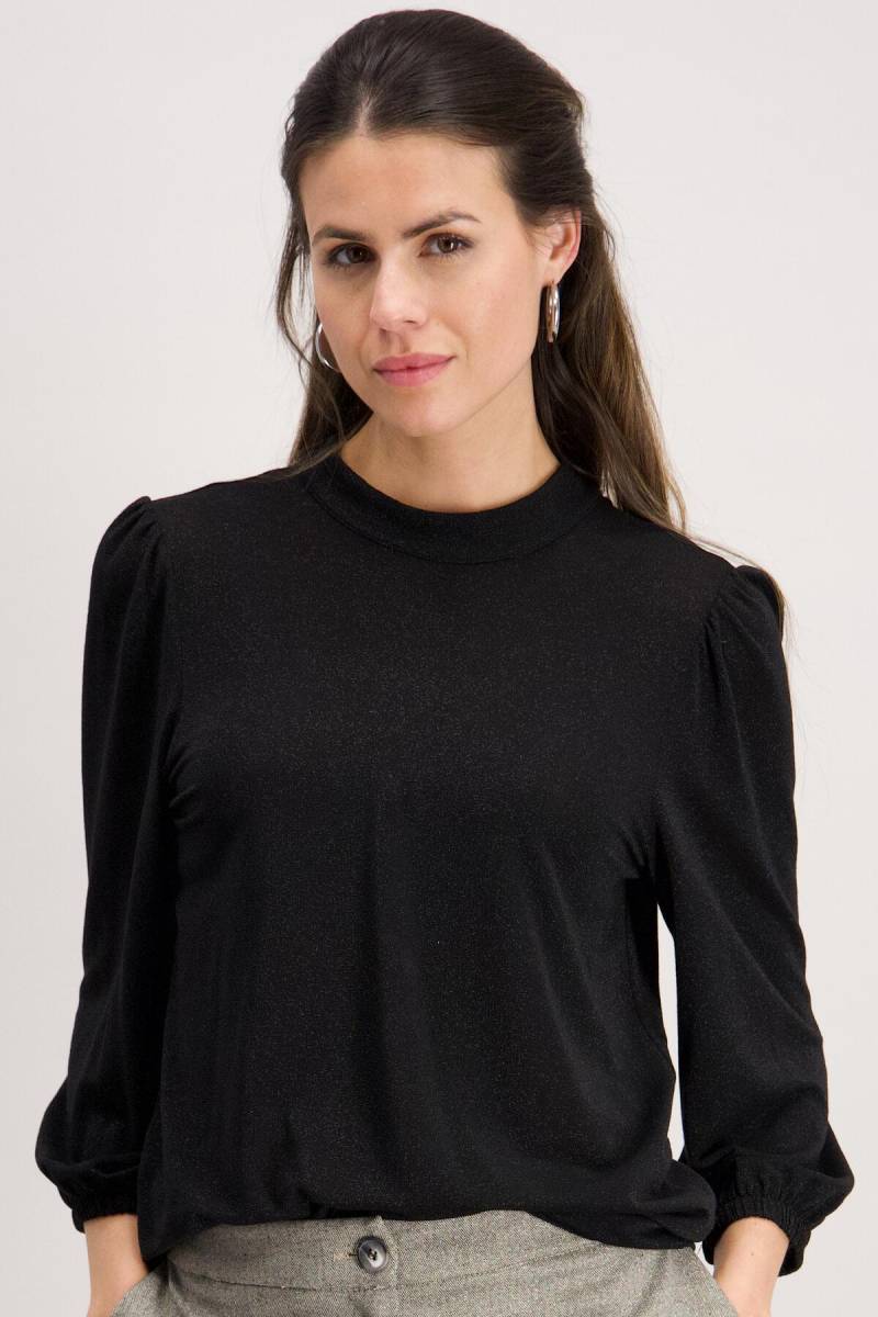 signe nature - Einfarbige Bluse mit Lurex schwarz - Gr. - 36 von signe nature