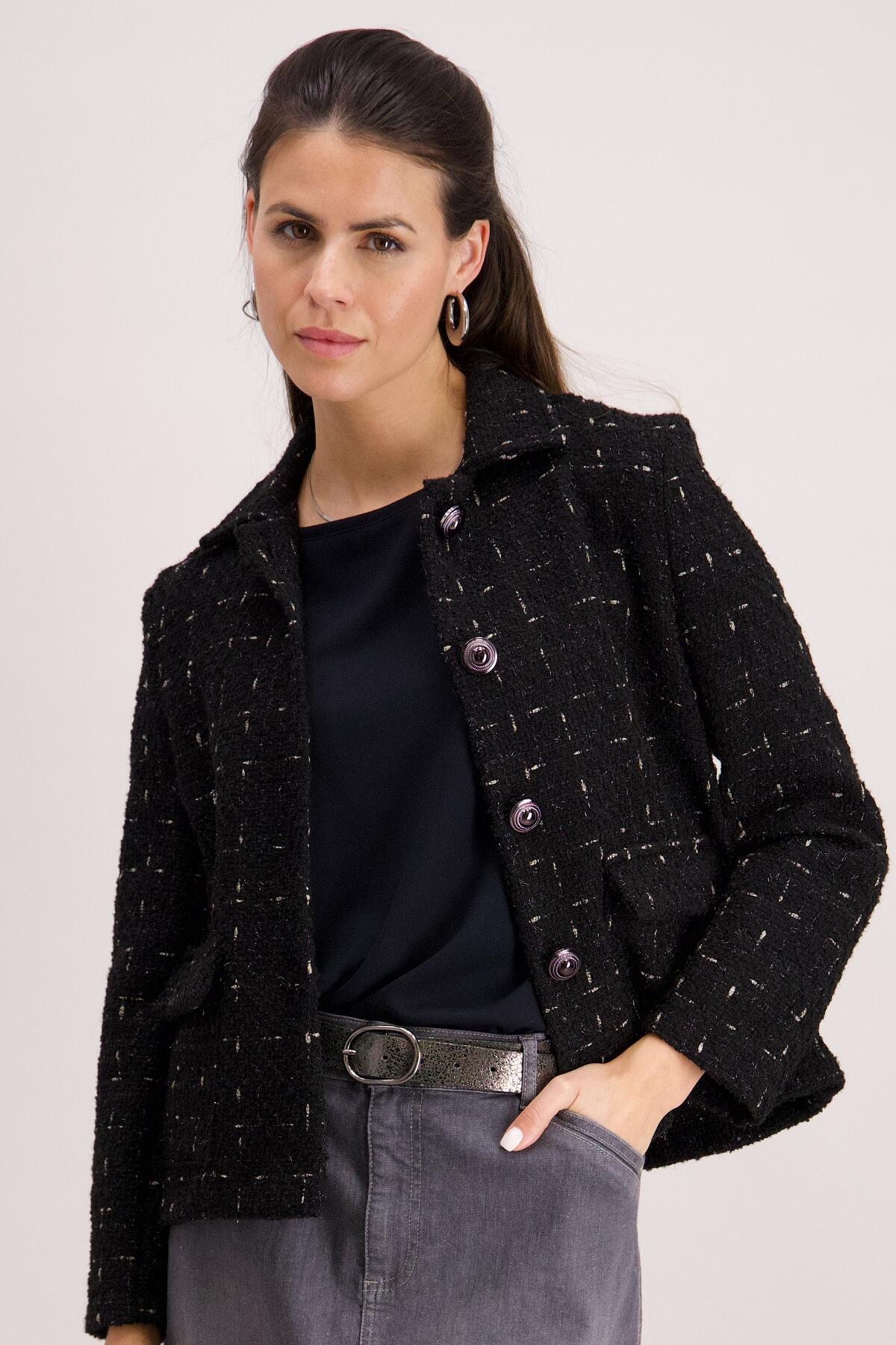 signe nature - Geknöpfte Tweedjacke schwarz - Gr. - 38 von signe nature