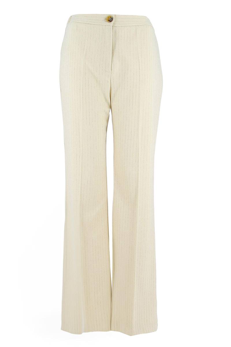 signe nature - Hose mit feinen Streifen beige - Gr. - 40 von signe nature