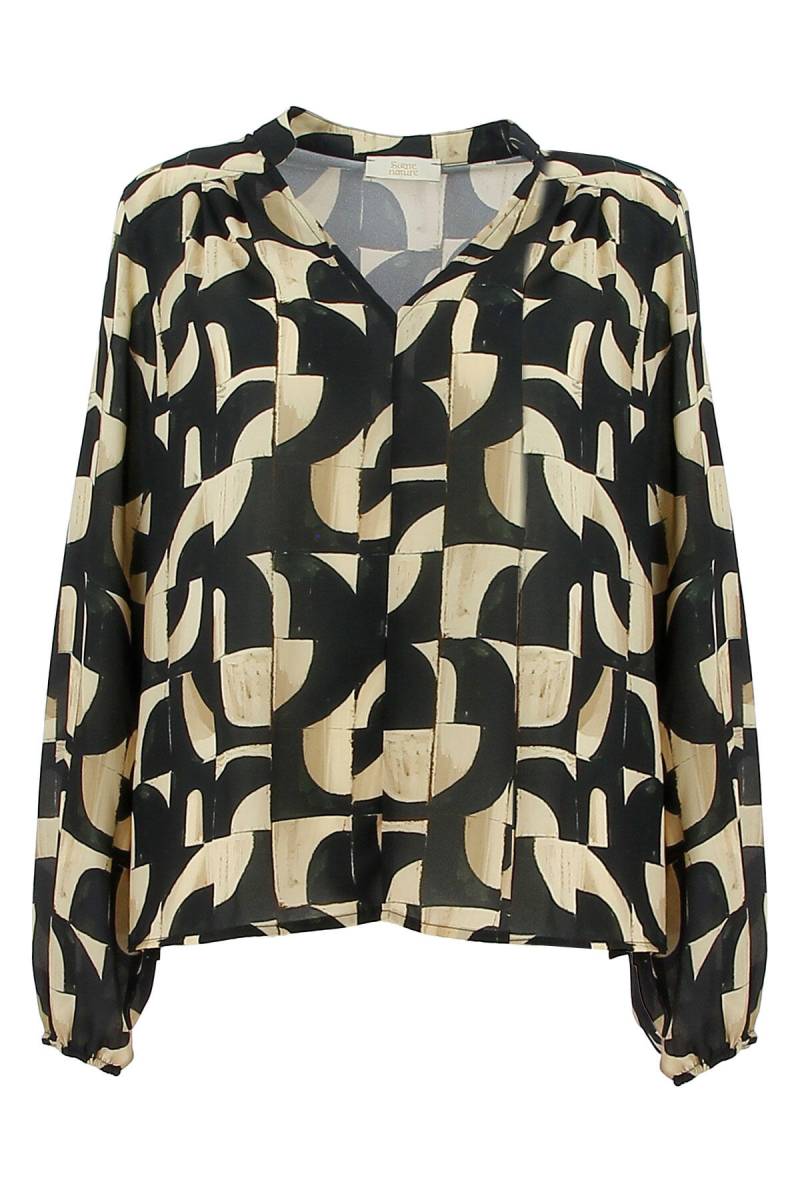 signe nature - Lockere, bedruckte Bluse beige/schwarz - Gr. - 38 von signe nature