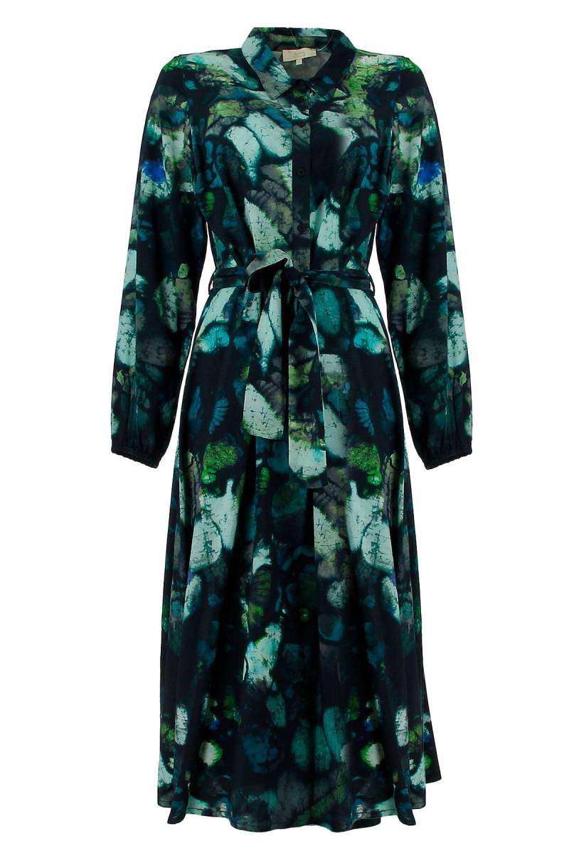 signe nature - Maxikleid mit abstraktem Muster blau/grün - Gr. - 40 von signe nature