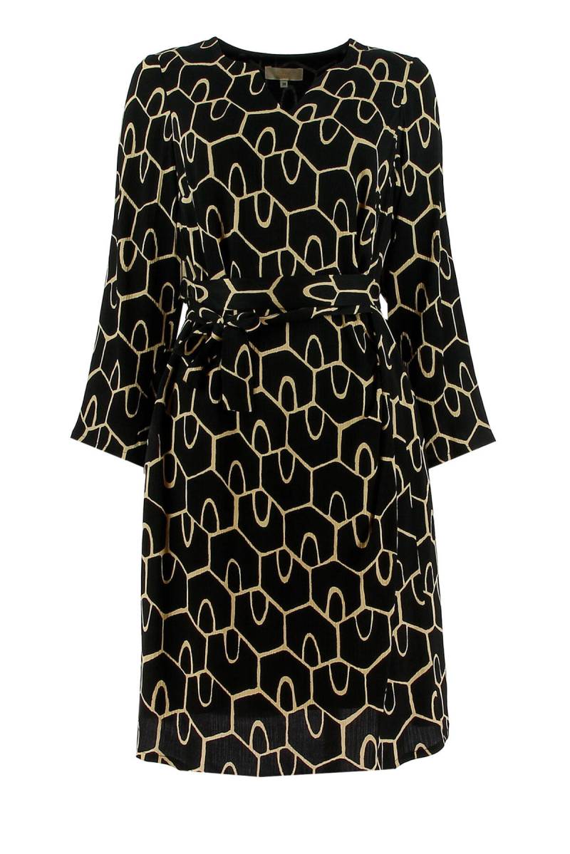 signe nature - Minikleid mit Allovermuster gelb/schwarz - Gr. - 36 von signe nature