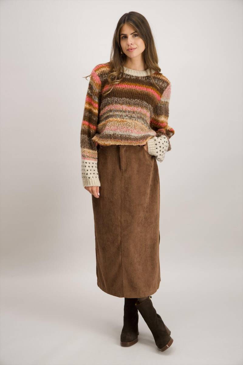 signe nature - Pullover mit Streifenmuster braun/orange - Gr. - 38 von signe nature