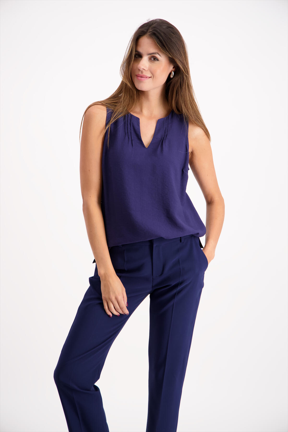 signe nature - Strukturiertes einfarbiges Oberteil blau - Gr. - 40 von signe nature