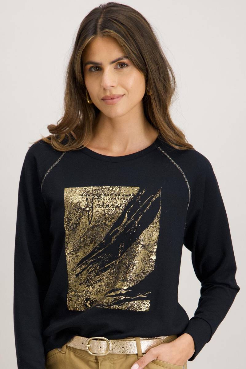 signe nature - Sweatshirt mit Frontprint blau/gold - Gr. - 38 von signe nature