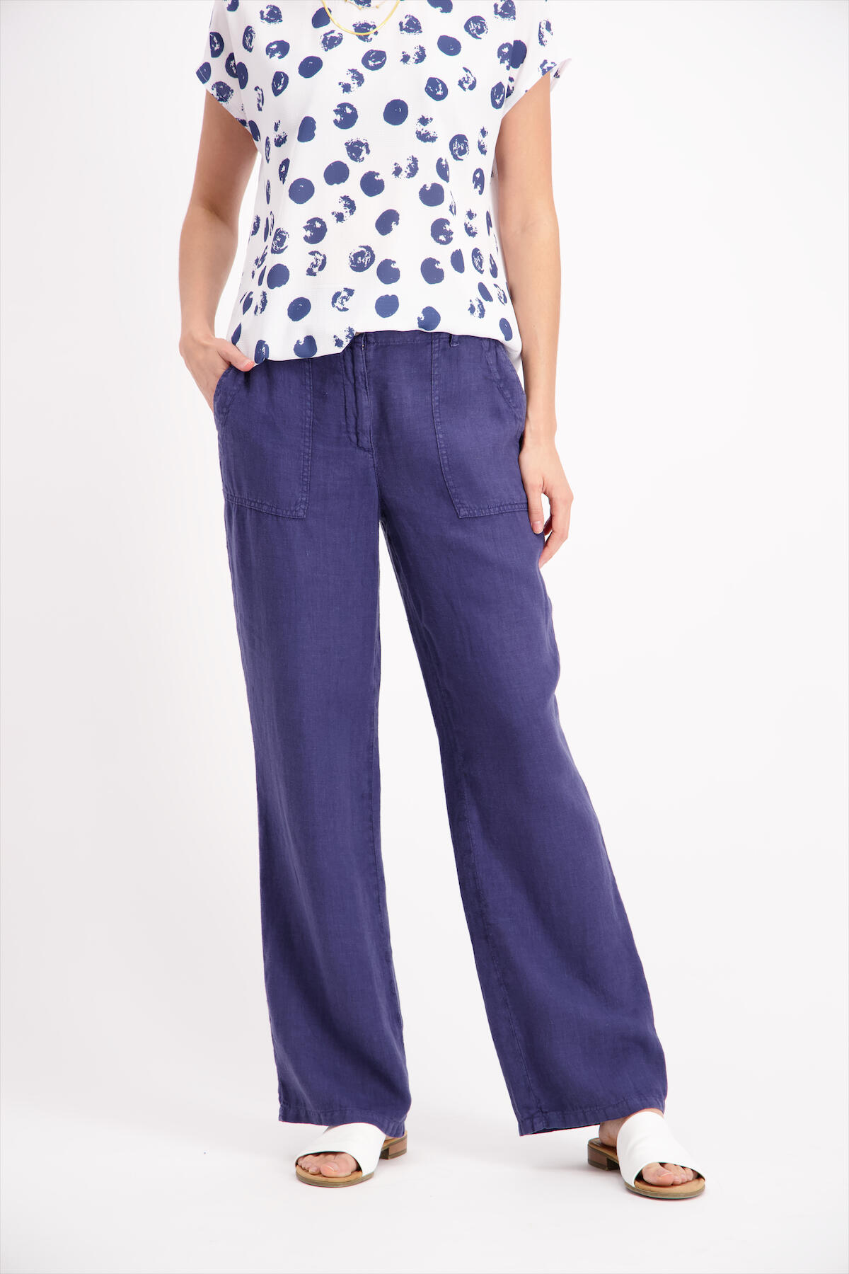 signe nature - Uni-Leinenhose blau - Gr. - 38 von signe nature