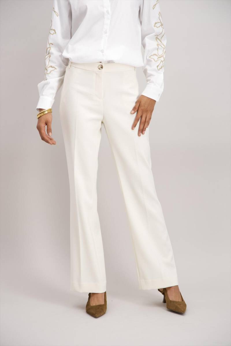 signe nature - Unifarbene Hose mit hoher Taille beige - Gr. - 40 von signe nature