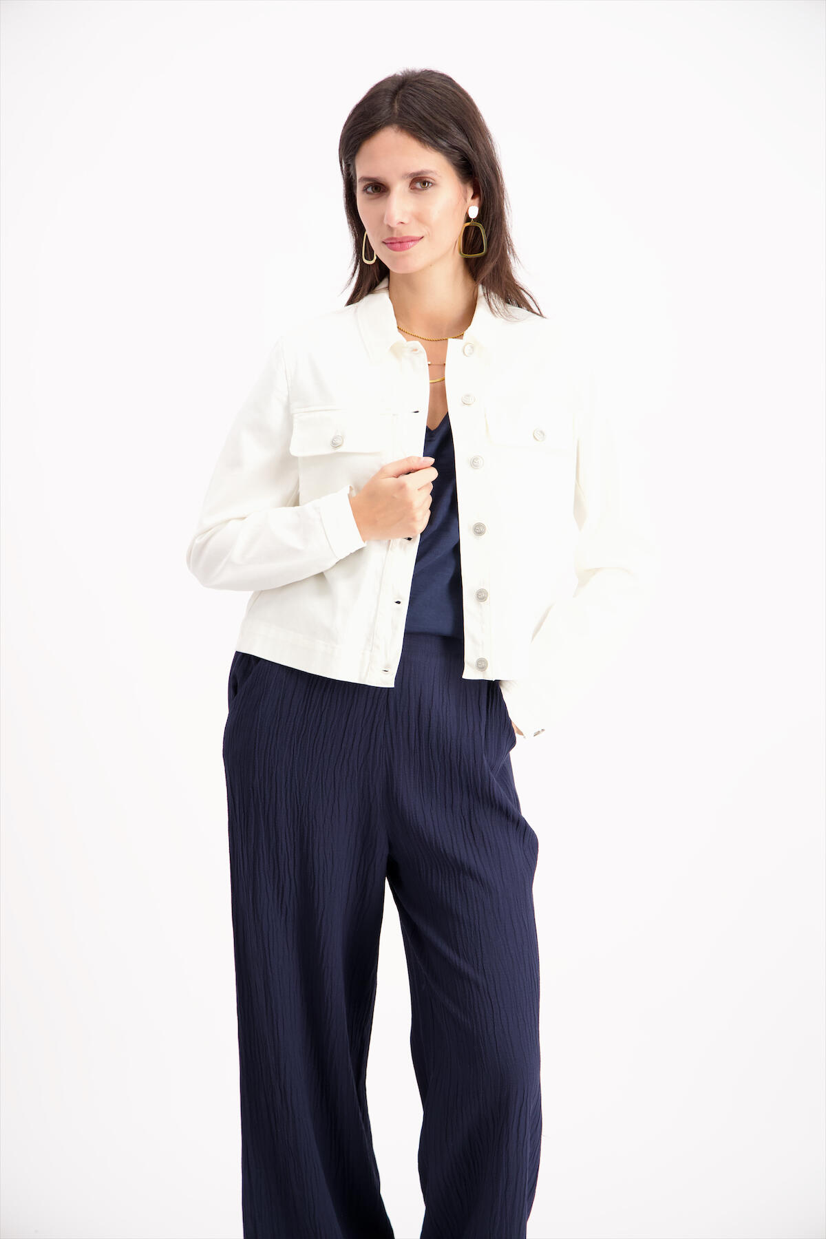 signe nature - Unifarbene Jeansjacke weiß - Gr. - 42 von signe nature