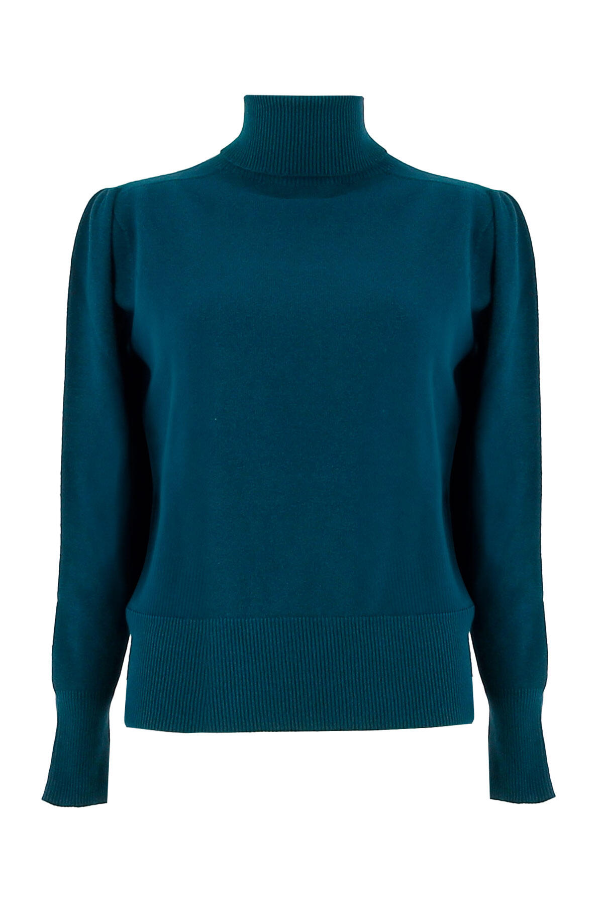 signe nature - Unifarbener Rollkragenpullover aus Strick blau - Gr. - L von signe nature