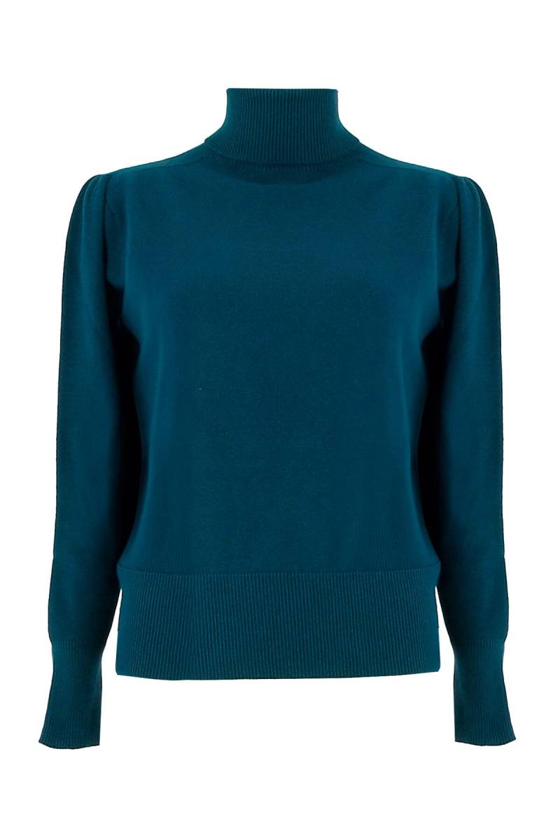 signe nature - Unifarbener Rollkragenpullover aus Strick blau - Gr. - L von signe nature