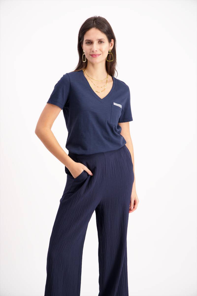 signe nature - Unifarbenes T-Shirt blau - Gr. - 36 von signe nature