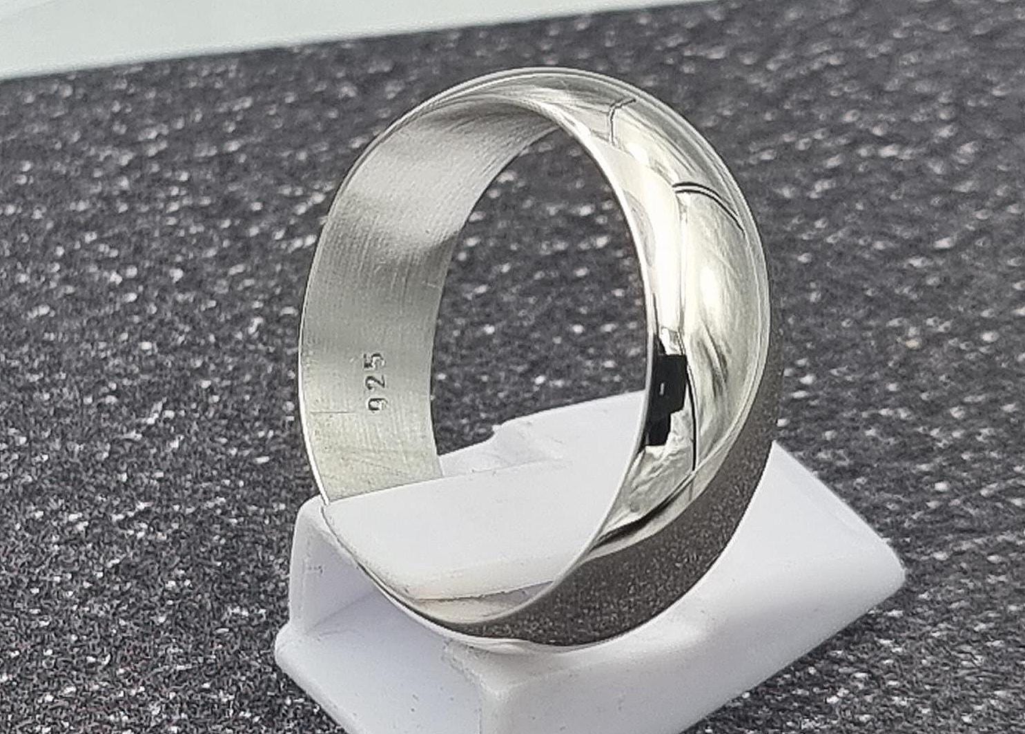 Massiver Bandring Silber 8 Mm Breit Ballig Gewölbt Schwer Für Ganze Männer - Andere Größen Auf Anfrage von sigopla