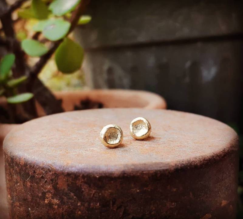 Gold Ohrstecker - Rohgold 14K Elegante Einzigartige Massive Stecker Gold Ohrstecker - Rohgold 14K Elegante Einzigartige Massive Stecker von siharah