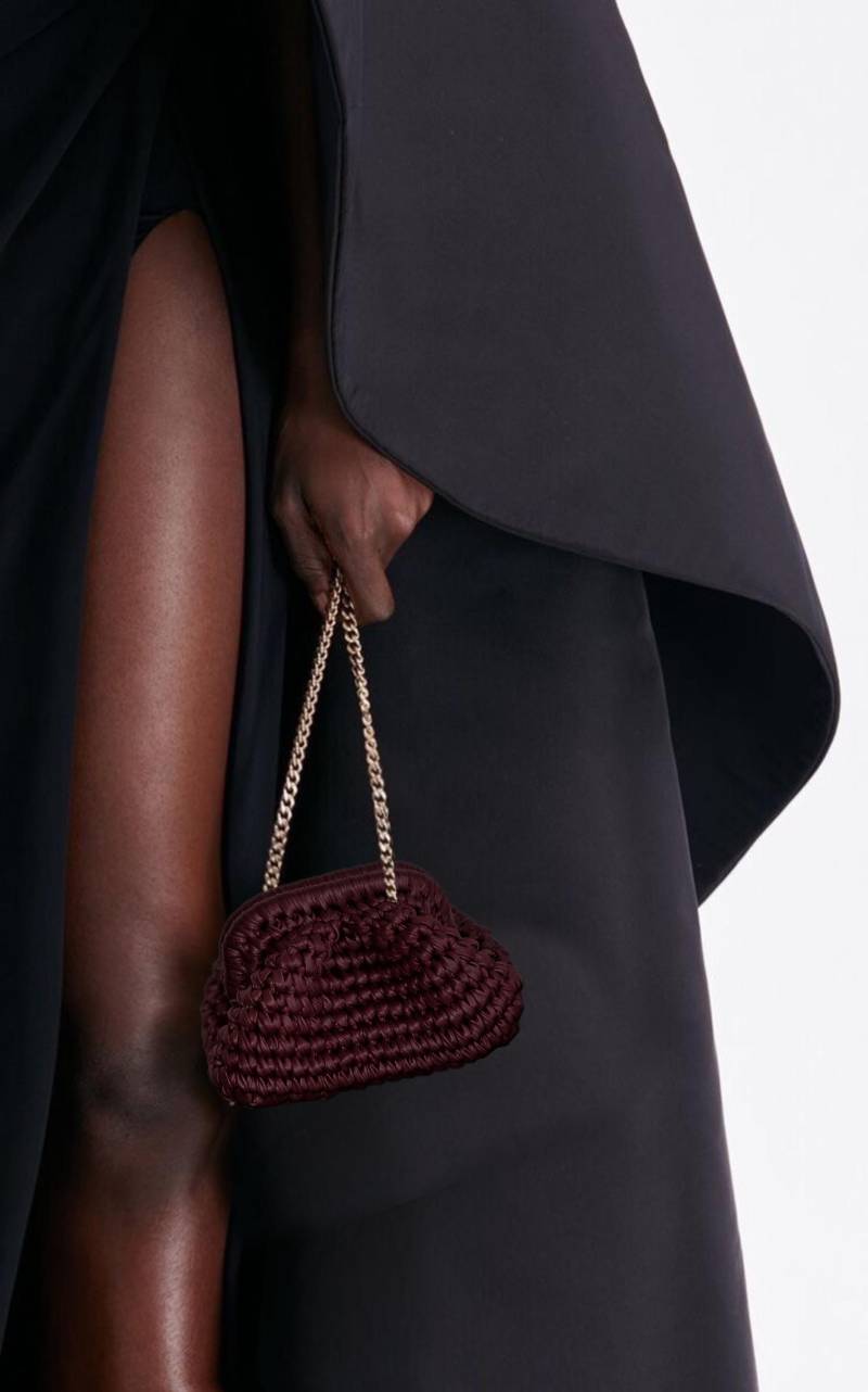 Lederclutch, Weinrote Kupplung, Handgefertigte Metallic-Tasche, Abend-Häkelbeutel-Beuteltasche, Gestrickte Kupplungstasche, Metallic-Kupplung Lederclutch, Weinrote Kupplung, Handgefertigte Metallic-Tasche, Abend-Häkelbeutel-Beuteltasche, Gestrickte Kupplungstasche, Metallic-Kupplung von siisofficial