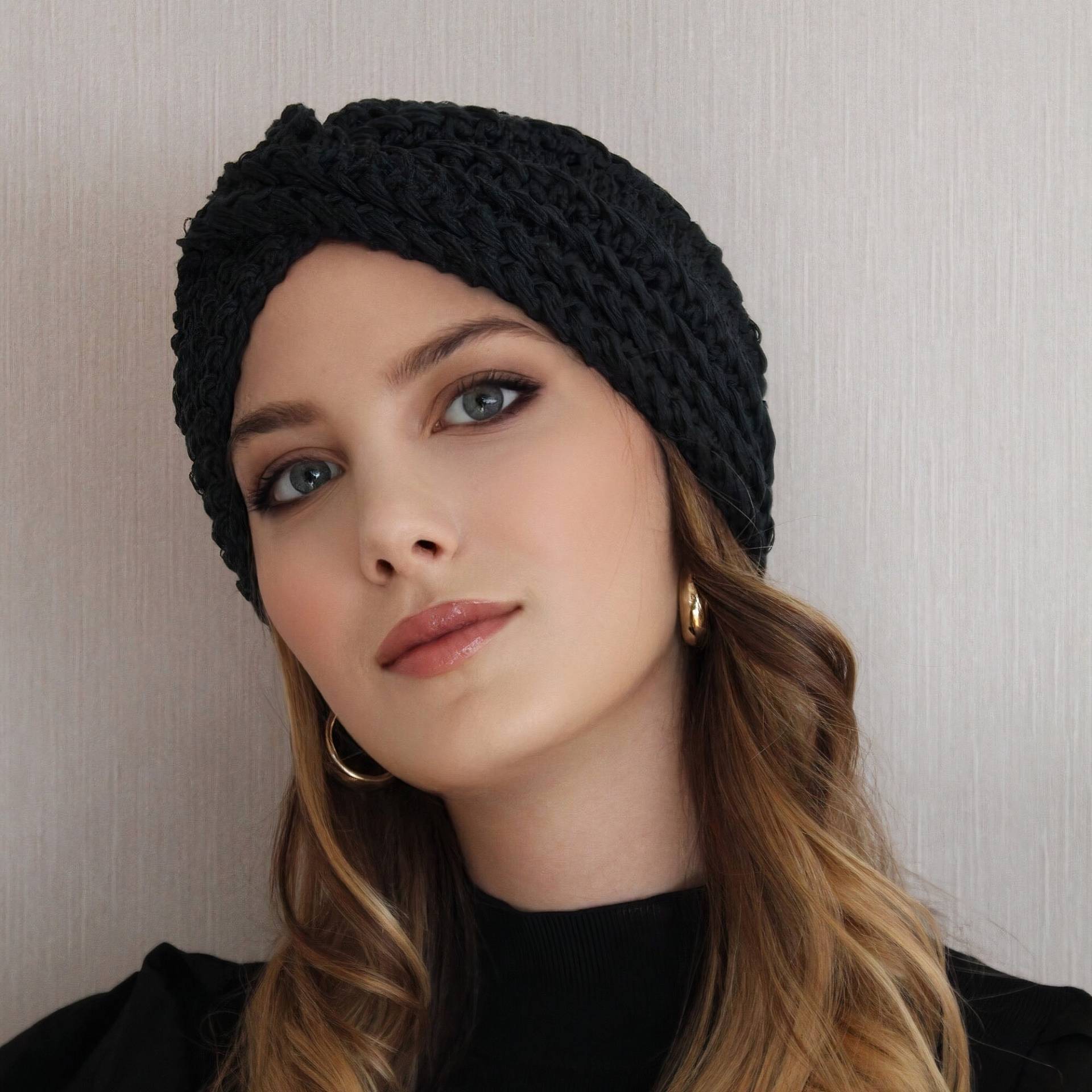 Turban Aus Baumwolle Gestrickt, Gestrickte Mütze, Hochwertige Legere Beanies, Stirnband, Sommer Stirnband von siisofficial