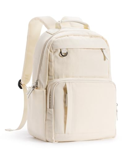 sikazan Rucksack Schule,Schulrucksack Teenager,Rucksack Univcersität,Laptop Rucksack Damen Herren, Casual Daypacks(Beige) von sikazan