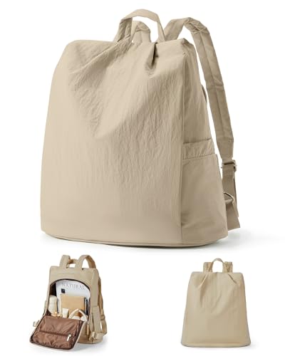sikazan Rucksack Damen Elegant,Cityrucksack Damen Schulrucksack,Rucksack Diebstahl Damen,14 Zoll Laptoprucksack Fraun,Wasserdicht Rucksack Damen (Braun) von sikazan