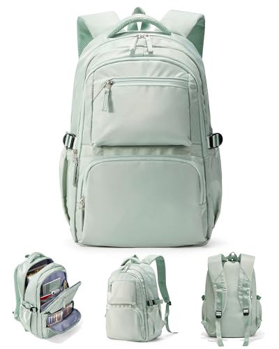 sikazan Rucksack Schule, Schulrucksack Teenager Mädchen Jungen, Rucksack Univcersität, Schultasche Damen, School Backpack, School Bag (Grün) von sikazan